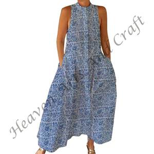 Indian Hand Block Print <b>Jumpsuit</b> Soft Cotton Spring <b>Jumpsuit</b> Summer For Women With Zipper Closer For Spring/Summer Adults - Product Image 2