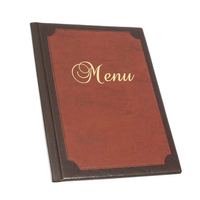 Pemegang menu restoran kulit imitasi kustom logo kustom