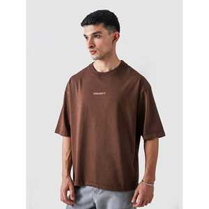 Tissu en jersey marron mocha lavé 100% coton - Product Image 4