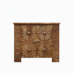 Gabinete de Madera de Mango Sólida Hecho a Mano y Ecológico con Estantes Ajustables, 2 Puertas, Diseño que Ahorra Espacio para Almacenamiento en la Sala de Estar - Product Image 5