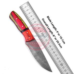 2024 gros couteau de chasse en acier damas avec gaine en cuir couteaux damas - Product Image 2