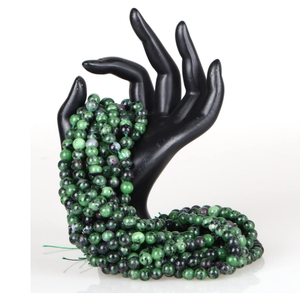 Cuentas de Piedra de Rubí Zoisita, Hilo de Cuentas de Piedra, Joyería de Piedra, Gema Suave Suelta, Collar Curativo, Cristal Natural al por Mayor - Product Image 4