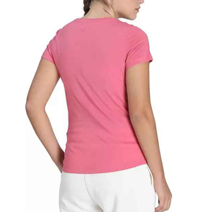 Camiseta de cuello redondo para mujer, Camiseta 100% de algodón con logotipo personalizado - Product Image 3