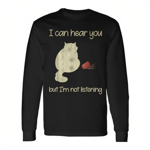 Posso sentirti ma non ti ascolto - T-shirt a maniche lunghe con stampa digitale girocollo unisex per adulti - Product Image 2