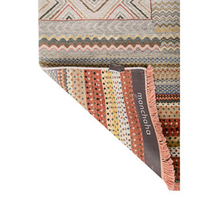 พรมไหมพรมผสมไหมไผ่สีเบจน้ำตาลลายปะติดปะต่อทรงสี่เหลี่ยมผืนผ้าสำหรับตกแต่งบ้าน ห้องนั่งเล่น และทางเดิน - Product Image 5