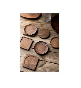 <b>Rustic</b> Handcrafted Wooden Cup Holder <b>Set</b> with Natural Tree Bark Edges Farmhouse Home Kitchen <b>Dining</b> <b>Table</b> Decor Accessories - Product Image 1