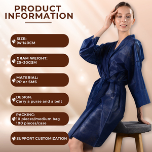 Vêtements de beauté jetables non tissés Spa Peignoir Sauna Kimono - Product Image 3