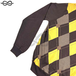 Y2K Vintage Quarter Zip Sweater Brown & Yellow Pullover Sudadera para hombre Ropa informal Streetwear Diseño clásico de gran tamaño - Product Image 3