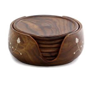 Dessous de verre maison en bois fait à la main tasses à thé tasses à café canettes de bière bar gobelets et verres à eau résistant à la chaleur caboteur 2024 - Product Image 1