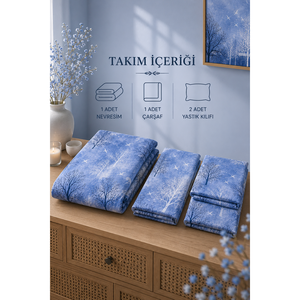Juego de Funda Nórdica con Doble Estampado Azul, Tejido 3D Suave, Tamaños Queen, King, Twin, para Hogar, Bodas, Ropa de Cama con Diseño de Paisaje para Dormitorio - Product Image 2