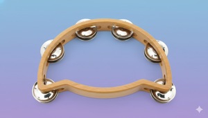 Tambourin demi-lune en bois artisanal antidérapant SOLOBEAT - Product Image 2