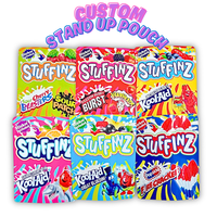Boîtes en papier personnalisées imprimées holographiques pour biscuits, bonbons, fleurs exotiques, céréales, sacs en mylar découpés avec des boîtes assorties, BOPP résistant à l'humidité