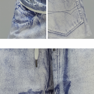 Custom 100% Cotton French Terry Baggy Bermuda <b>Shorts</b> Elastic Waist Sweat <b>Shorts</b> with Drawstring <b>Knee</b>-<b>Length</b> Sublimation <b>Shorts</b> - Product Image 4