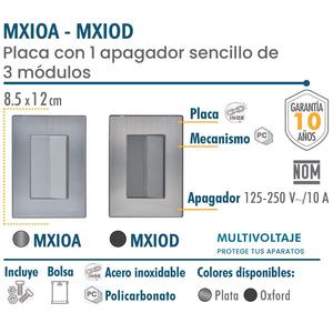 Gomma per cancellare grande, MXIOD-001, 1 pz, Gomma per cancellare, 125-250VAC, 10A, 50/60Hz, Placcato/Oxford, Acciaio inossidabile/PC. - Product Image 2