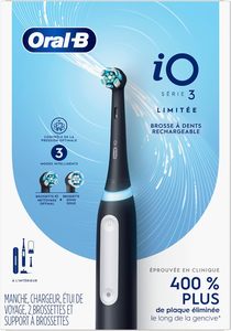 Brossette à dents électrique rechargeable Oral-B IO pour adultes, nettoyage en profondeur, contrôlée par application, étanche IPX0, noire, série IO 3, édition limitée 2 - Product Image 3