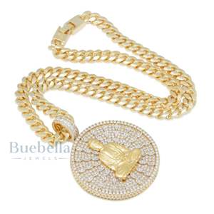 Jasen Pendentif bouddha en argent sterling 925 pour homme Pendentif bouddhiste style hip hop personnalisé avec moissanite - Product Image 2