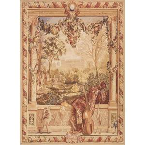 ผ้าปูผนังลายจีน (ประมาณปี 1990) สีเขียว/สีน้ำตาลบรอนซ์ ผ้าปูผนังตกแต่ง - Product Image 1