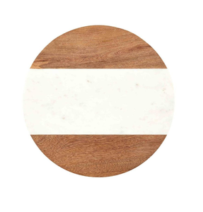 Salle à manger Susan paresseux en marbre et bois avec tables Susan paresseuses Table à manger ronde qualifiée - Product Image 1