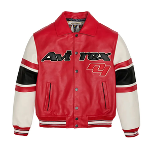 Avirex แจ็กเก็ตหนังสำหรับผู้ชาย, แจ็กเก็ตหนังสำหรับฤดูหนาวดีไซน์มีเอกลักษณ์ - Product Image 5