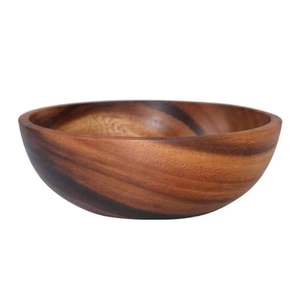 Tazón de Madera Natural Artesanal, Ecológico, Desechable, de Lujo, Clásico, para Servir Alimentos, Acabado Liso, para Ensaladas, Sopas, Arroz, Cocina - Product Image 2