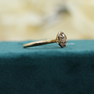 Rosa 950 platino corte redondo laboratorio cultivado diamante Halo ajuste lujoso anillo de compromiso anillo de regalo para mujeres IGI certificado - Product Image 2