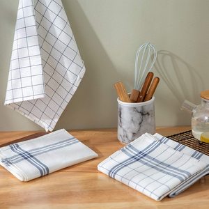 Chiffons à vaisselle en coton vibrant Linge utilitaire décoratif absorbant léger pour les espaces de cuisine Serviettes de cuisine à rayures modernes - Product Image 4