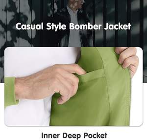 Chaqueta Cortavientos Deportiva Personalizada para Hombre, Talla Grande, Delgada, Larga, Tipo Bomber, con Protección Contra el Viento - Product Image 3