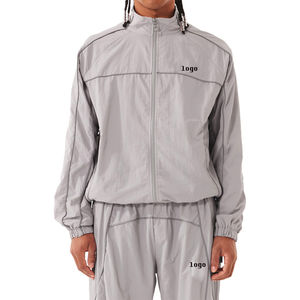 High Quality Nylon Windbreaker Track Set Reflective Strip Custom Tracksuit for <b>Men</b> 2026 - Product Image 2