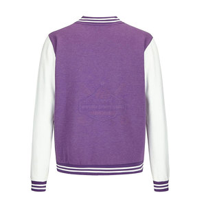 Chaqueta Letterman con logotipo personalizado con cuello levantado Ropa de moda de calidad premium con mangas largas - Product Image 3