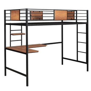 Lit superposé double de style nordique avec échelle et garde-corps cadre en métal en gros - Product Image 3