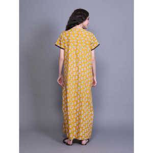 Peignoir pour femme 100% Coton Tissé à Manches Courtes, Imprimé, avec Poche Latérale, Fermeture à Taille Élastique, Doux, Durable, Vêtement d'Intérieur - Product Image 3