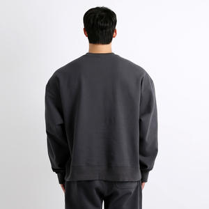 Nouveau sweat-shirt à manches longues surdimensionné en coton mélangé avec logo personnalisé, sweat-shirt à col rond pour unisexe - Product Image 4