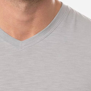 Vente en gros de nouveaux t-shirts à col en V décontractés coupe ajustée pour hommes, mode estivale, t-shirt de haute qualité, respirant et à séchage rapide pour hommes - Product Image 6