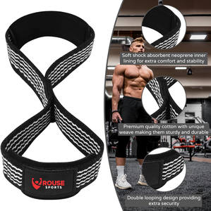 สายรัดยกน้ำหนักแบบรูปเลข 8 สำหรับการฝึกยกน้ำหนักในโรงยิม สายรัดข้อมือแบบหนาพิเศษสำหรับเดดลิฟท์ พาวเวอร์ลิฟติ้ง ออกกำลังกาย สำหรับผู้ชายและผู้หญิง - Product Image 3
