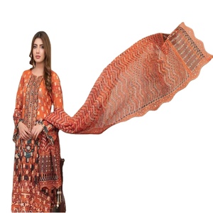 Magnifiquement brodé 3 pièces décontracté fête porter Qous-E-Qaza vêtements quotidiens indien pakistanais vêtements élégant cou Design pour - Product Image 1