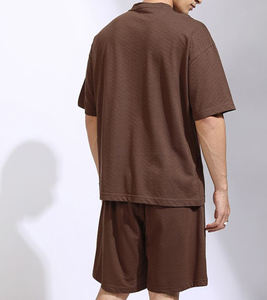Conjunto de Camiseta y Pantalones Cortos de Verano para Hombre, Informal, de Algodón y Lino, Diseño Transpirable y Cómodo, de Manga Corta, Dos Piezas - Product Image 2