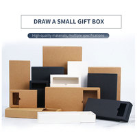 Boîte cadeau en kraft recyclé écologique de petite taille avec logo personnalisable, gaufrage, emballage brun pour bijoux et chocolats
