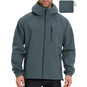 Unisex Winter High Street Waterproof Windbreaker Hooded Lightweight Rain Jacket Packable Outdoor <b>Coat</b> Reflective <b>Heating</b> Fabric - Product Image 5