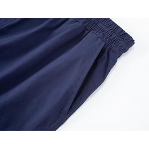 กางเกงวิ่งขาย่นสำหรับผู้ชายผ้าคอตตอนลายทแยง2025โลโก้ระบายอากาศได้ดีผ้าคอตตอนกลางปักสีทึบสำหรับกีฬากลางแจ้ง - Product Image 5