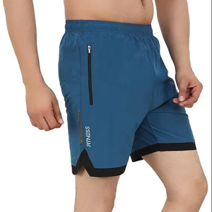 Pantalones cortos de entrenamiento para hombre Pantalones cortos de gimnasio de secado rápido para hombres Pantalones cortos atléticos para correr con bolsillos con cremallera - Product Image 1