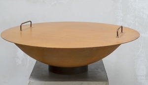 Rustic Large Kadai With Stand Portable Garden Bonfire Stand Outdoor Accessories Garden Decor Kadai Handcrafts Round <b>Fire</b> <b>Pit</b> - Product Image 3