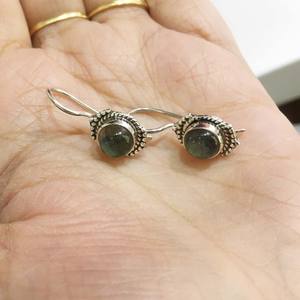 Trendy Fashionable Luxury High Quality Handmade Natural Labradorite Gemstone <b>Earrings</b> Small Fine <b>Hoop</b> Earings Wholesale Price - Product Image 6