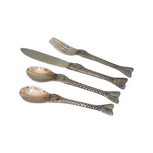 Robuste En Gros Conception Unique En Acier Inoxydable Couteau Fourchette Cuillère Couverts Ensemble Argent Finition pour Vaisselle Outils - Product Image 4