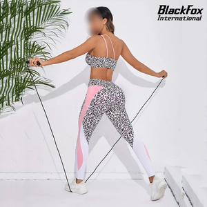 Best Material Mid-Waisted Solid Breathable Yoga Sports Bra Set with Elastic Waist Closure Plus Size <b>Leggings</b> Active Wears - Product Image 2