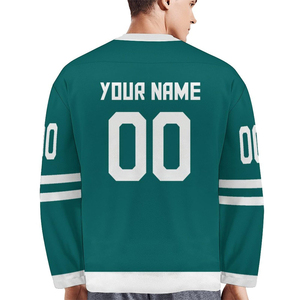 Maillot de hockey sur glace de haute qualité, sublimation, broderie, manches longues, personnalisé, maillot de hockey sur glace pour hommes, respirant, personnalisé, vente en gros - Product Image 4
