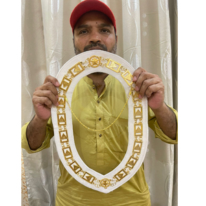 Maçonnique Regalia Bleu Lodge Chaîne Collier Avec Officier Bijoux Argent avec Strass Maçonnique Regalia Rond Métal Franc-Maçon Collier - Product Image 3