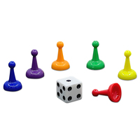 Jeu de pions et de dés en plastique Accessoires de jeux de société classiques de base