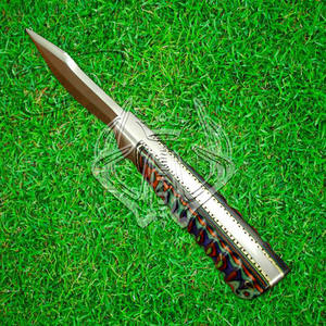 Handmade D2 Steel Fixed Blade Skinning Knife Beautiful Hunting Camping Leather Sheath Exotic <b>Wood</b> Handle Gift for Him OEM - Product Image 4