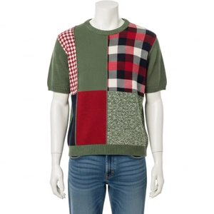 เสื้อยืดคอกลมถักลายปะติด ผ้าคอตตอนผสม สัมผัสนุ่ม สวมใส่สบายๆ ในชีวิตประจำวัน แฟชั่นทันสมัย ส่งออก - Product Image 5