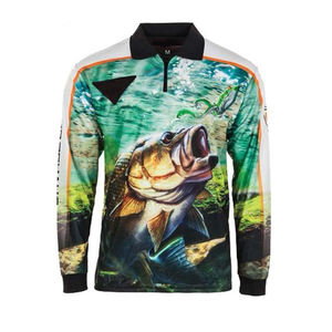 Venta al por mayor de buena calidad de encargo de la sublimación impresa nuevo diseño Oem rendimiento con capucha pesca camisas de manga larga - Product Image 5